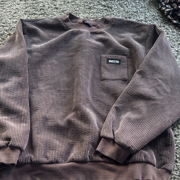 White Fox  Brown Corderoy Sweatshirt - Picture 1 of 1